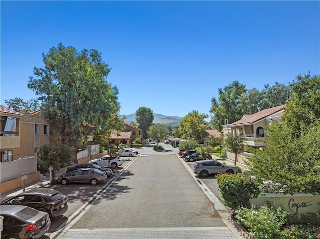 view of street featuring a mountain view