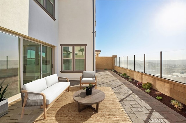 view of patio / terrace featuring a water view