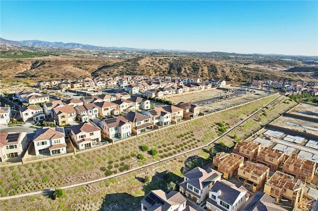 drone / aerial view with a mountain view