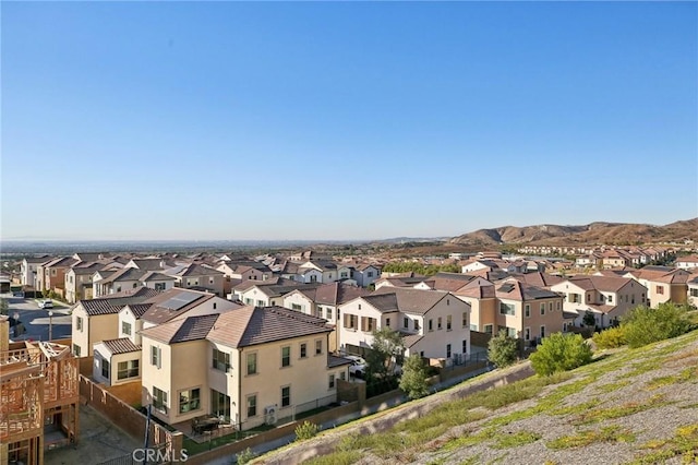 aerial view with a mountain view