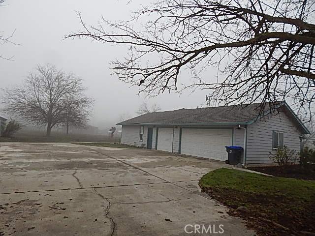 exterior space with a garage