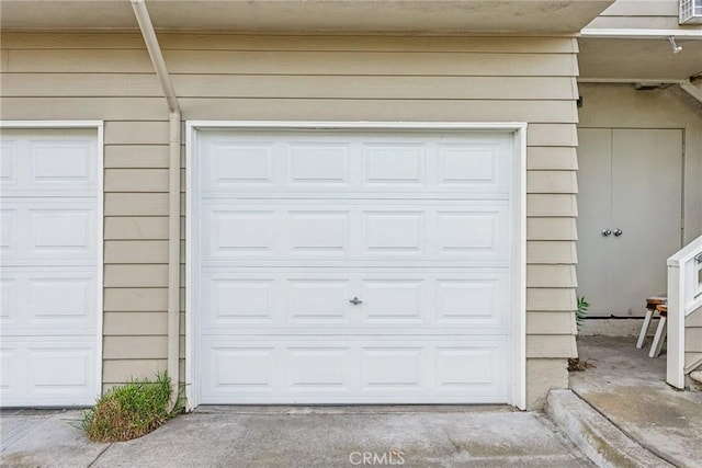 view of garage