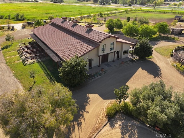 bird's eye view with a rural view