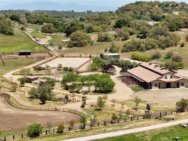 bird's eye view featuring a rural view