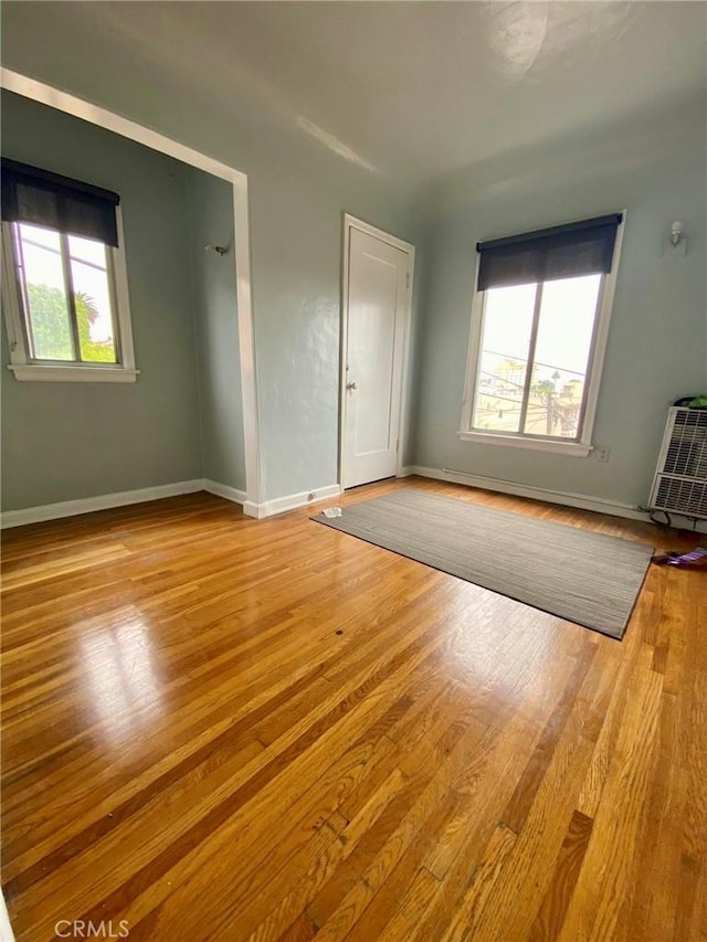 interior space with light hardwood / wood-style flooring