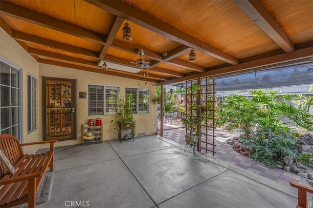 view of patio / terrace with ceiling fan