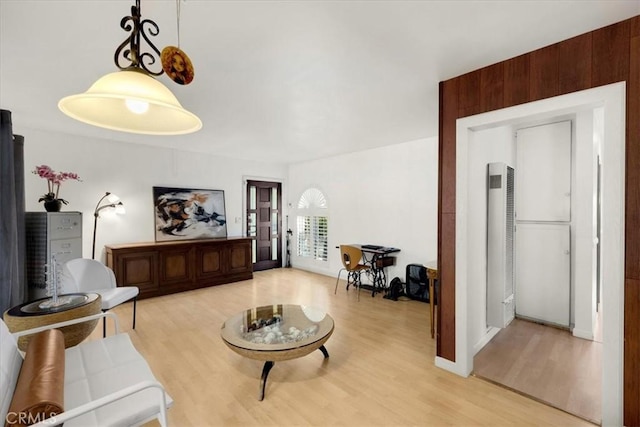 living room featuring light hardwood / wood-style floors