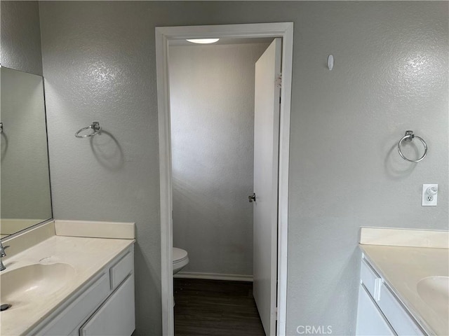 bathroom with toilet and vanity