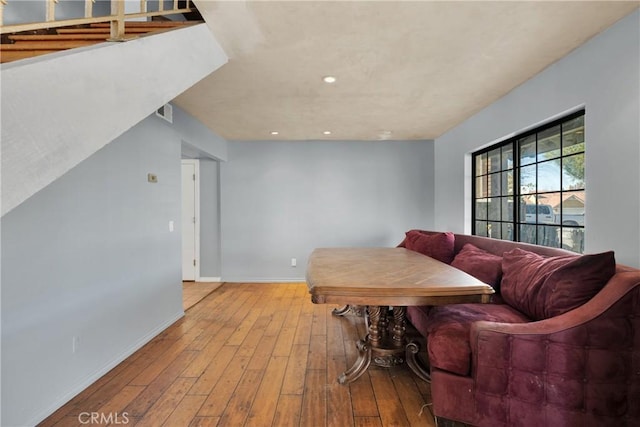 dining room with light hardwood / wood-style flooring