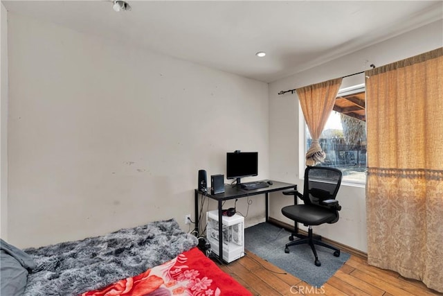 office featuring hardwood / wood-style floors