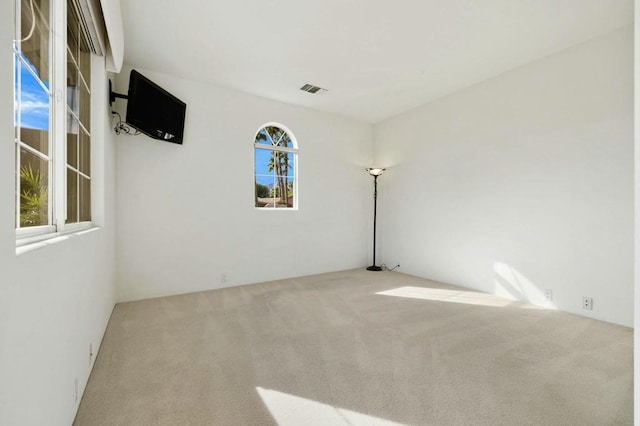 spare room with light colored carpet