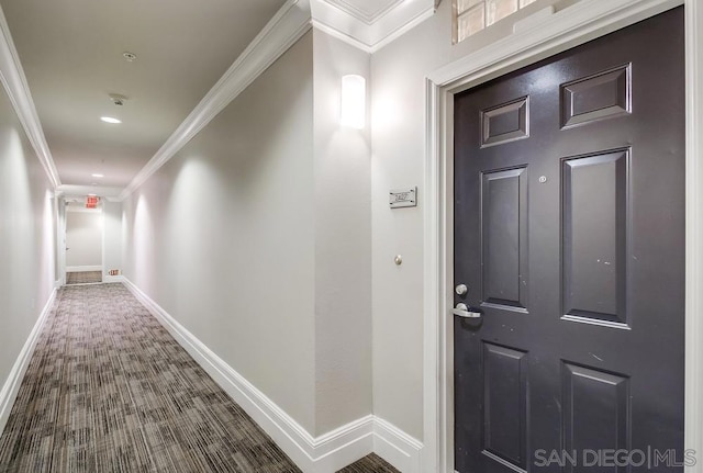 interior space with ornamental molding