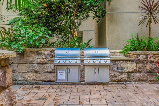 view of patio / terrace with area for grilling and exterior kitchen