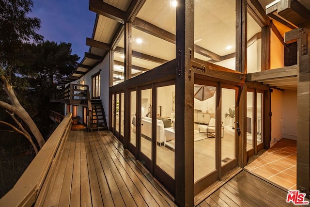 deck with french doors