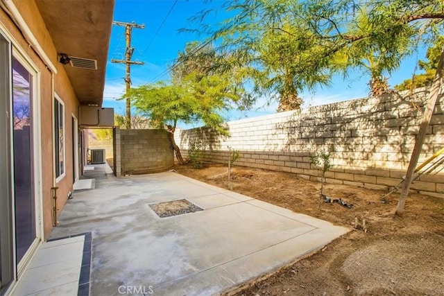 view of patio / terrace featuring central air condition unit