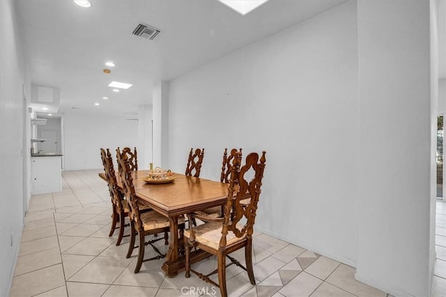 view of tiled dining area