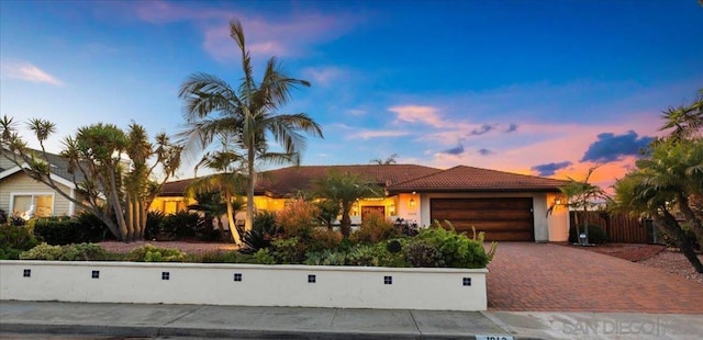 view of front of home featuring a garage