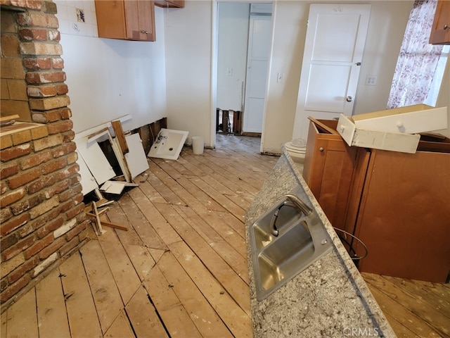 kitchen featuring light wood-type flooring