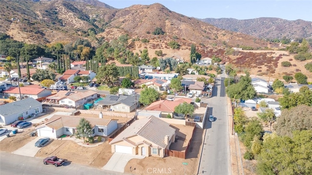 drone / aerial view with a mountain view