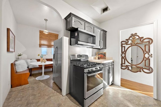 kitchen with stainless steel appliances