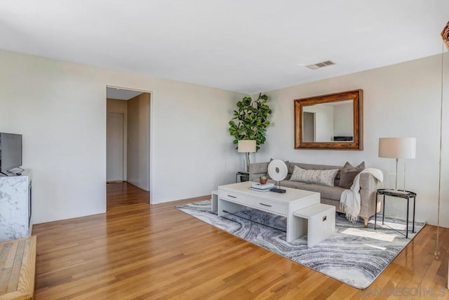 living room featuring light hardwood / wood-style flooring