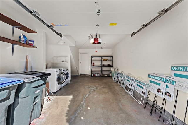 laundry area with independent washer and dryer