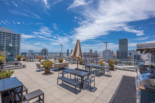 view of patio / terrace featuring grilling area and exterior kitchen