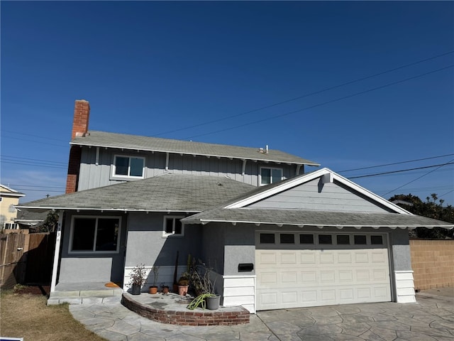 view of front of house with a garage