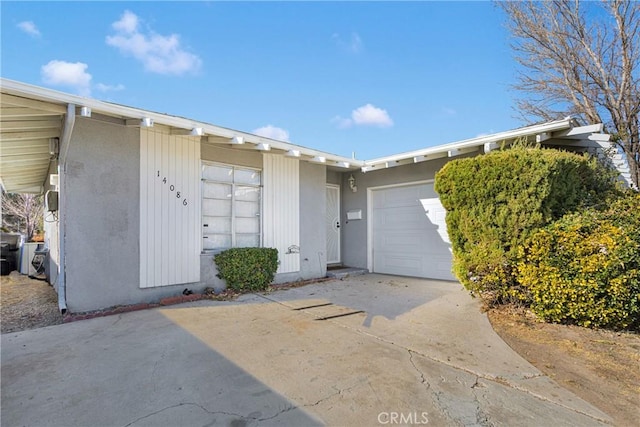 exterior space with a garage