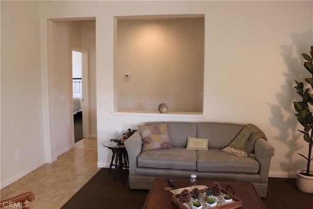 view of tiled living room