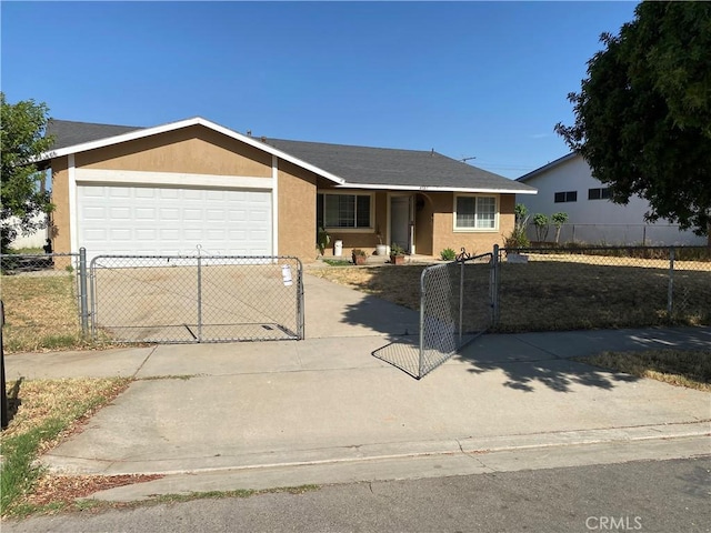 ranch-style home with a garage