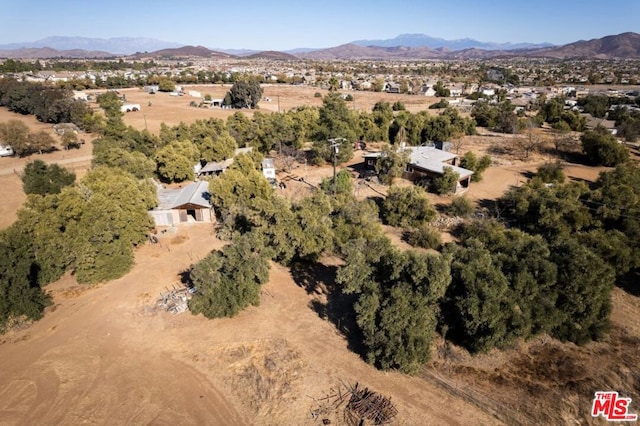 aerial view featuring a mountain view