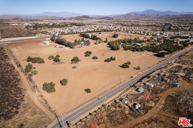 aerial view with a mountain view