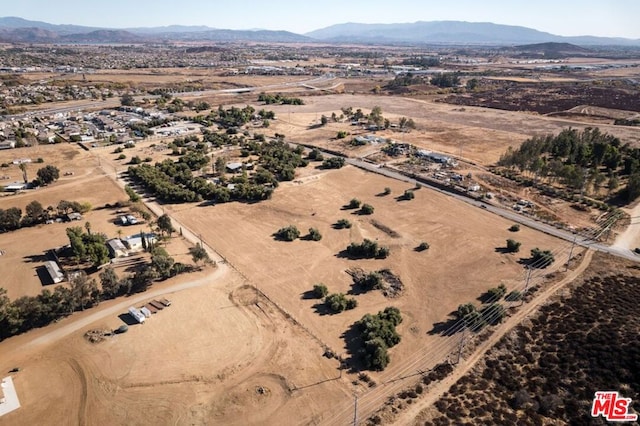 aerial view with a mountain view