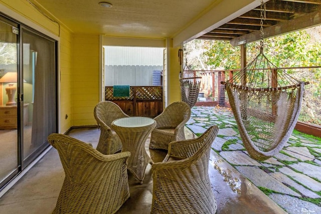 balcony featuring a patio area