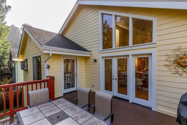 deck with french doors