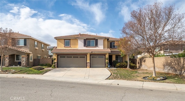 view of front of house with a garage