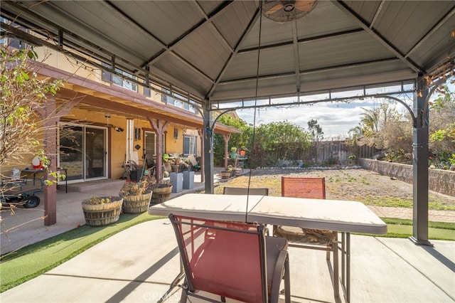 view of patio with a gazebo