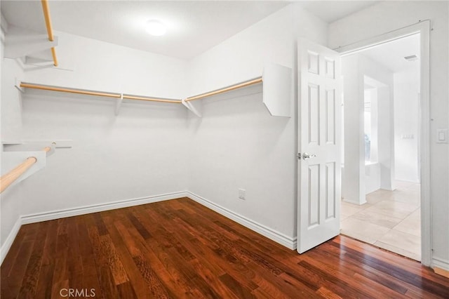 spacious closet featuring wood-type flooring