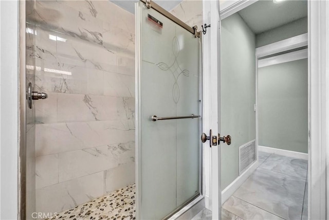 bathroom featuring walk in shower