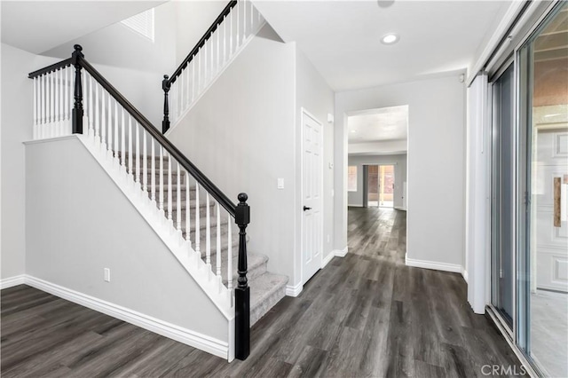 entryway featuring dark hardwood / wood-style floors