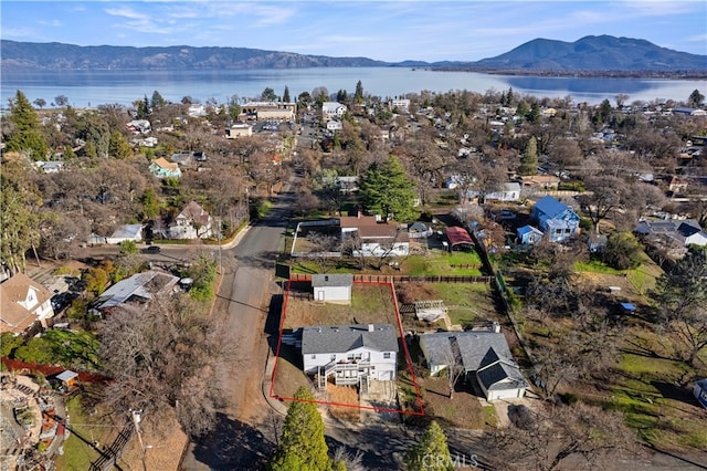 146 N Polk St, Lakeport, CA 95453 - bird's eye view with a water and mountain view