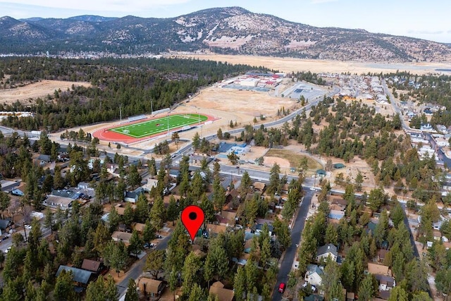 aerial view with a mountain view