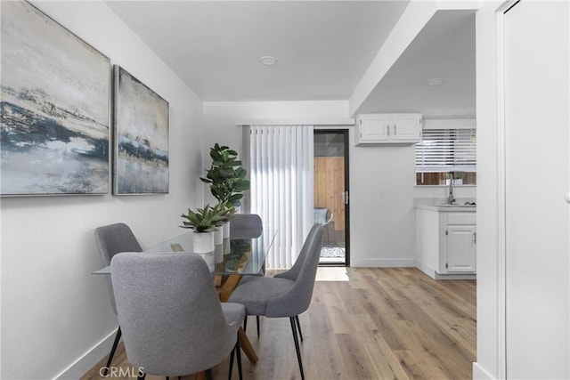 750 Chorro St Unit 5, San Luis Obispo, CA 93401 - dining area featuring baseboards and light wood-style flooring