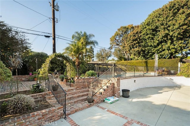 view of front of property with a patio area