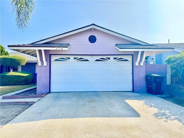 view of garage