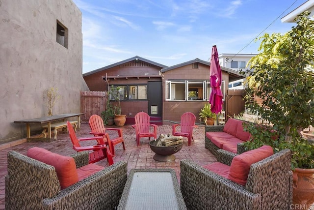 view of patio with outdoor lounge area