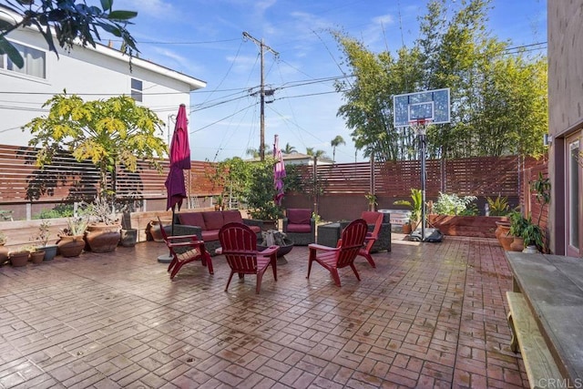 view of patio with an outdoor hangout area