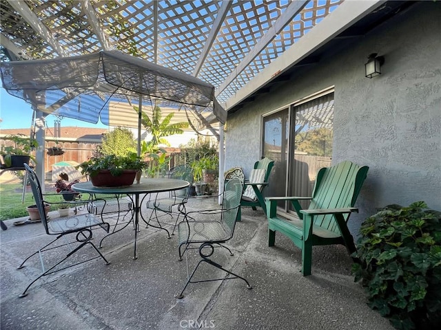 view of patio with a pergola