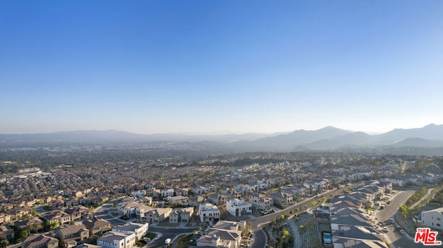 drone / aerial view with a mountain view